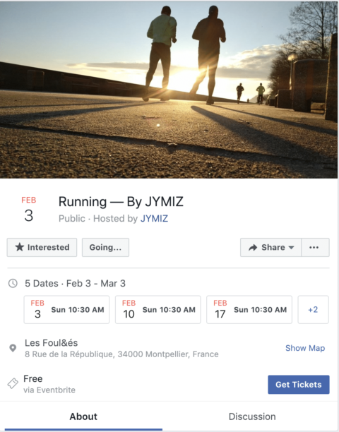 Evenement facebook pour Jymiz