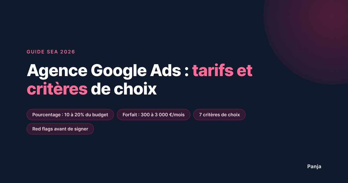 Agence Google Ads : tarifs et critères de choix en 2026