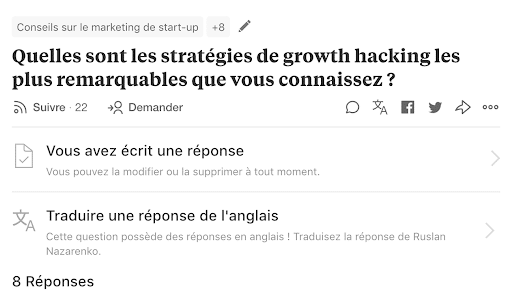 Question posée sur Quora