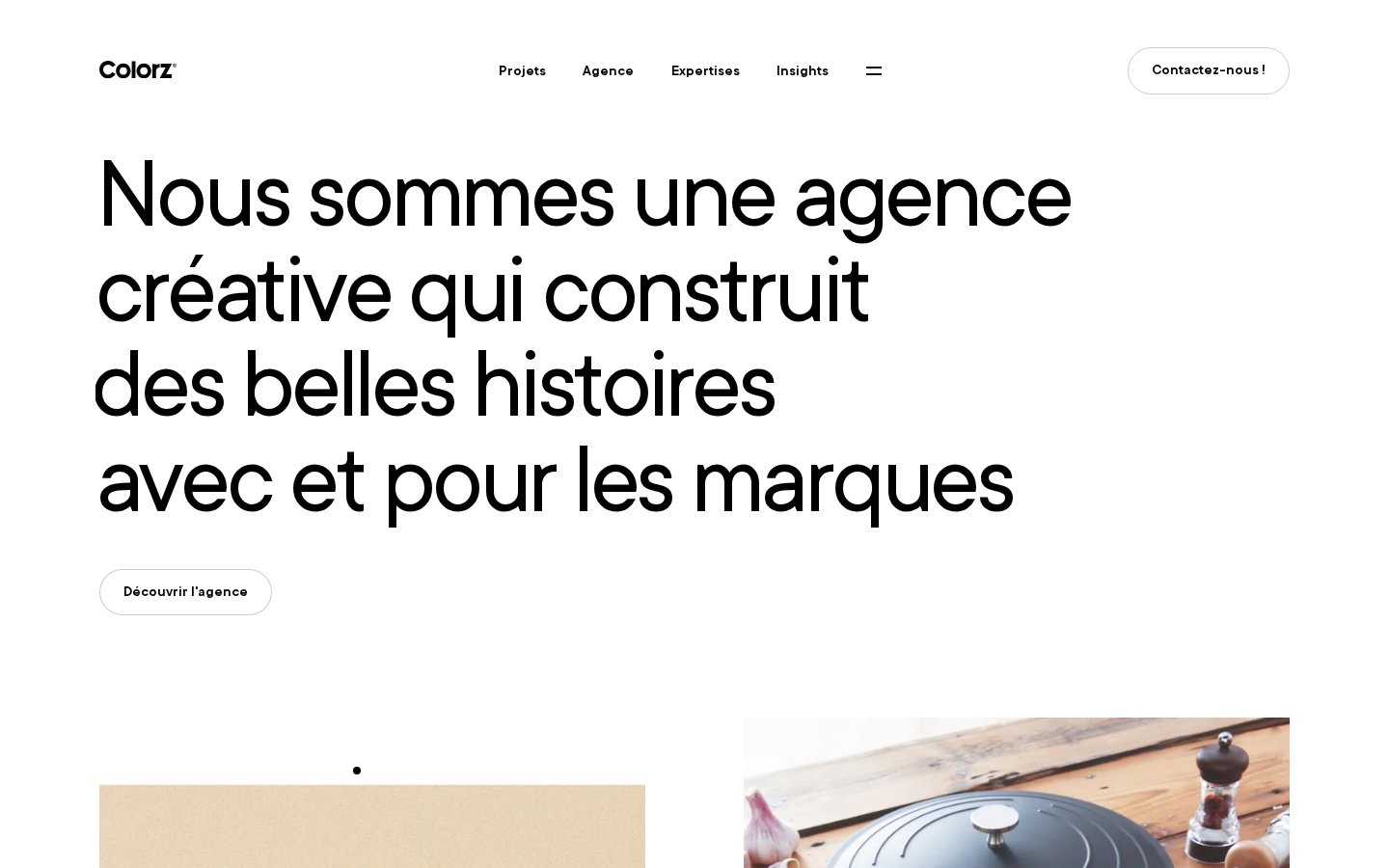 Page d'accueil de l'agence Colorz