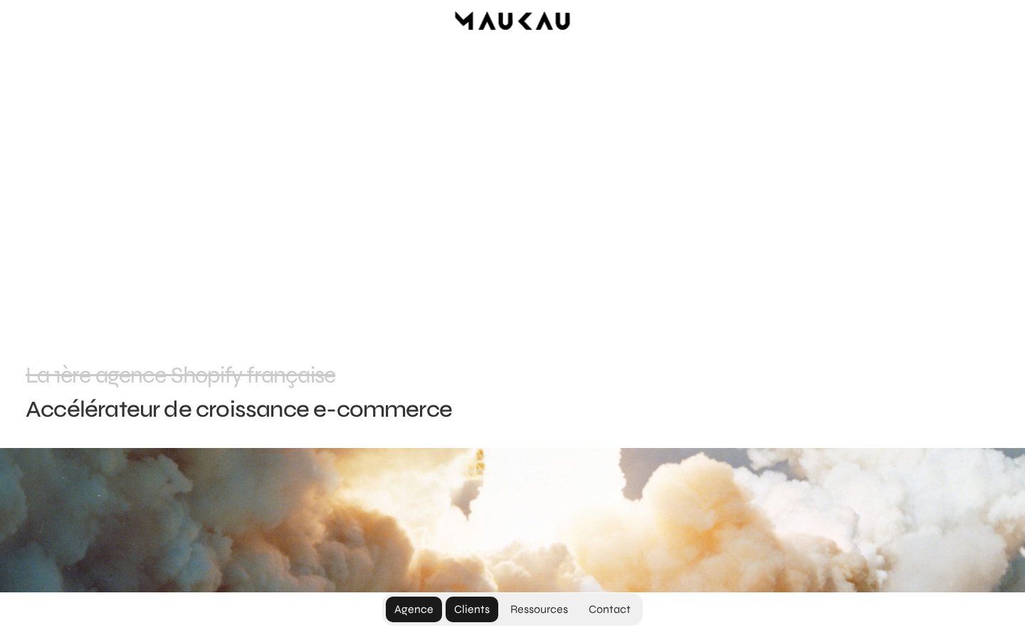 Page d'accueil de Maukau, accélérateur de croissance e-commerce